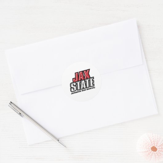 ジャクソンビル州立大学 JAX STATE ロゴ ラウンドシール (封筒)