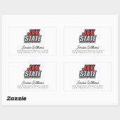 ジャクソンビル州立大学 JAX STATE ロゴ 長方形シール (シート)