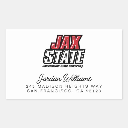ジャクソンビル州立大学 JAX STATE ロゴ 長方形シール (正面)