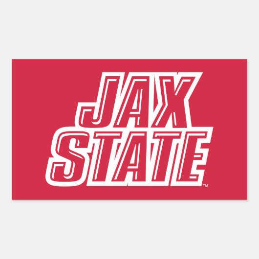 ジャクソンビル州立大学 JAX STATE ロゴ 長方形シール (正面)