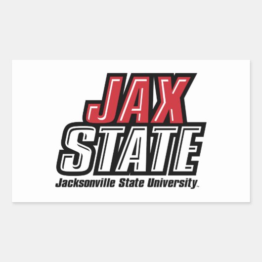 ジャクソンビル州立大学 JAX STATE ロゴ 長方形シール (正面)