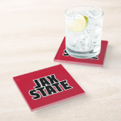 ジャクソンビル州立大学 JAX STATE 太字テキスト ガラスコースター (アングル)