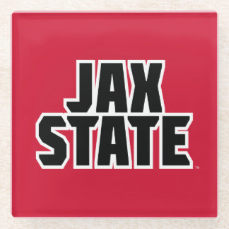 ジャクソンビル州立大学 JAX STATE 太字テキスト ガラスコースター