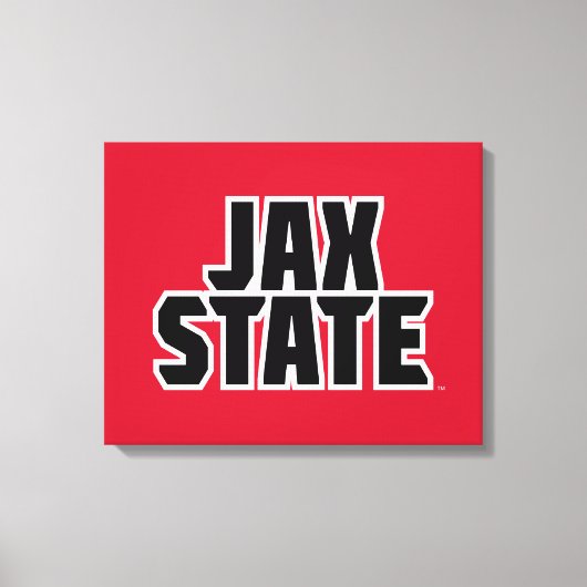 ジャクソンビル州立大学 JAX STATE 太字テキスト キャンバスプリント (正面)