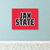 ジャクソンビル州立大学 JAX STATE 太字テキスト キャンバスプリント (インサイチュ (ウッドフロア))