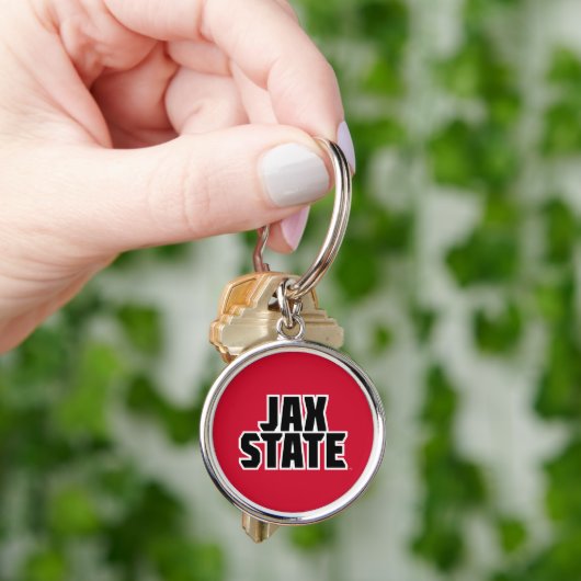 ジャクソンビル州立大学 JAX STATE 太字テキスト キーホルダー (手)