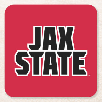 ジャクソンビル州立大学 JAX STATE 太字テキスト スクエアペーパーコースター