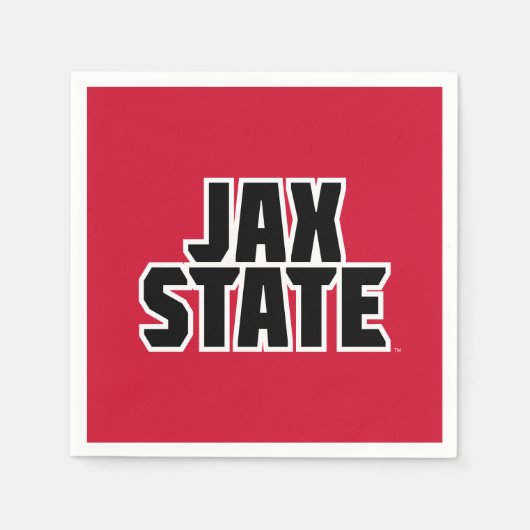 ジャクソンビル州立大学 JAX STATE 太字テキスト スタンダードカクテルナプキン (正面)