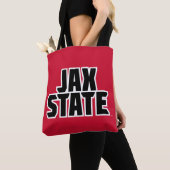ジャクソンビル州立大学 JAX STATE 太字テキスト トートバッグ (クローズアップ)