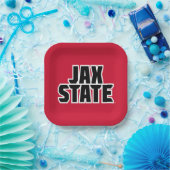 ジャクソンビル州立大学 JAX STATE 太字テキスト ペーパープレート (パーティー)