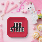 ジャクソンビル州立大学 JAX STATE 太字テキスト ペーパープレート (パーティー)