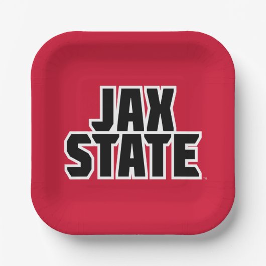 ジャクソンビル州立大学 JAX STATE 太字テキスト ペーパープレート (正面)