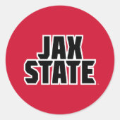 ジャクソンビル州立大学 JAX STATE 太字テキスト ラウンドシール (正面)