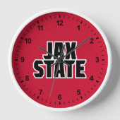 ジャクソンビル州立大学 JAX STATE 太字テキスト 壁時計 (正面)