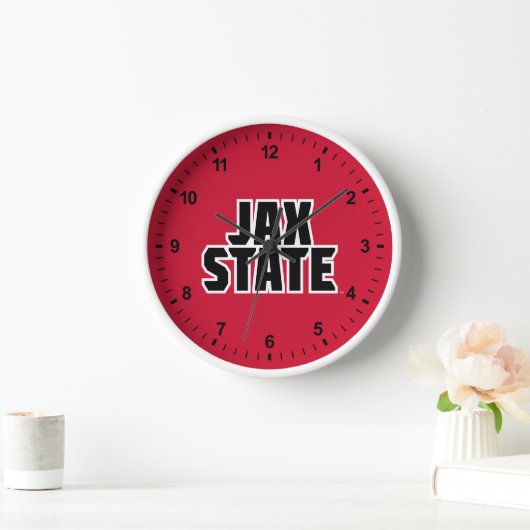 ジャクソンビル州立大学 JAX STATE 太字テキスト 壁時計 (ホーム)