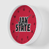 ジャクソンビル州立大学 JAX STATE 太字テキスト 壁時計 (傾斜)