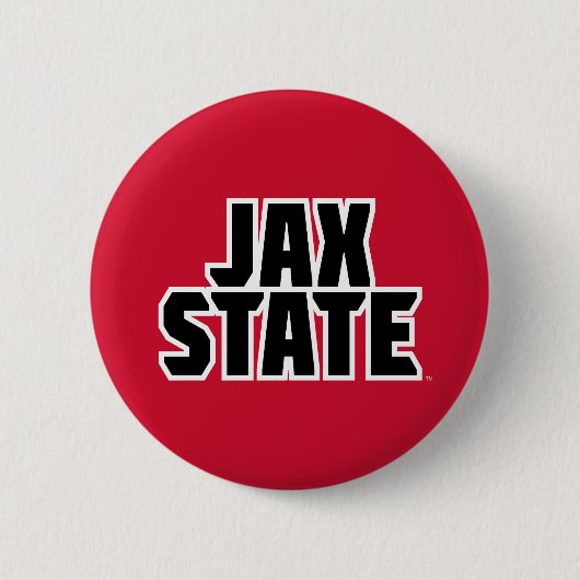 ジャクソンビル州立大学 JAX STATE 太字テキスト 缶バッジ (正面)