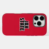 ジャクソンビル州立大学 JAX STATE 太字テキスト Case-Mate iPhoneケース (裏面 (横))