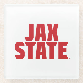 ジャクソンビル州立大学 JAX STATE 太字レッド ガラスコースター