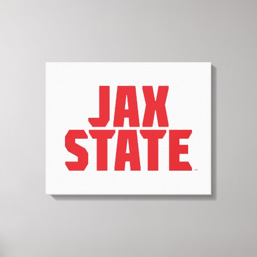 ジャクソンビル州立大学 JAX STATE 太字レッド キャンバスプリント (正面)
