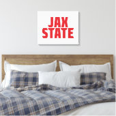ジャクソンビル州立大学 JAX STATE 太字レッド キャンバスプリント (インサイチュ (寝室))