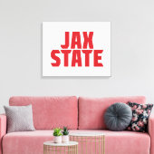 ジャクソンビル州立大学 JAX STATE 太字レッド キャンバスプリント (インサイチュ (リビング))