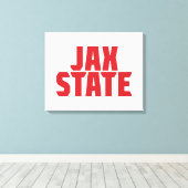 ジャクソンビル州立大学 JAX STATE 太字レッド キャンバスプリント (インサイチュ (ウッドフロア))