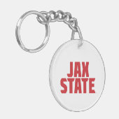 ジャクソンビル州立大学 JAX STATE 太字レッド キーホルダー (正面左)