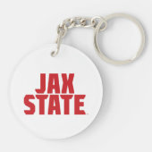 ジャクソンビル州立大学 JAX STATE 太字レッド キーホルダー (裏面)