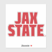 ジャクソンビル州立大学 JAX STATE 太字レッド シール (シート)