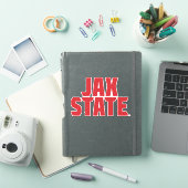 ジャクソンビル州立大学 JAX STATE 太字レッド シール (iPadカバー)