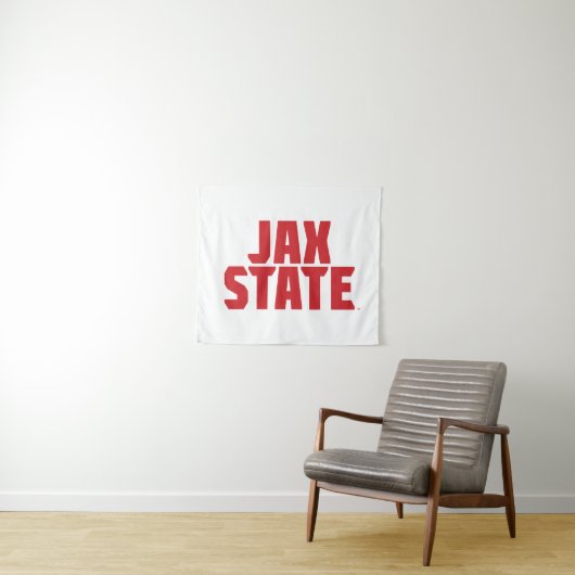 ジャクソンビル州立大学 JAX STATE 太字レッド タペストリー (インサイチュ(横))