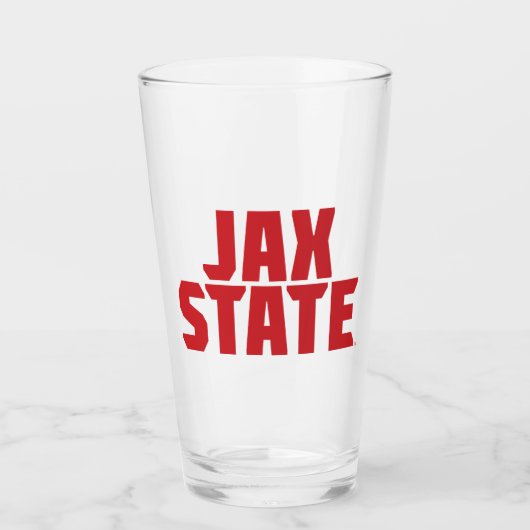 ジャクソンビル州立大学 JAX STATE 太字レッド タンブラーグラス (正面)