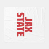 ジャクソンビル州立大学 JAX STATE 太字レッド フリースブランケット (正面(横))