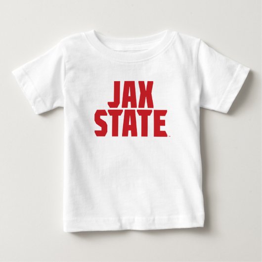 ジャクソンビル州立大学 JAX STATE 太字レッド ベビーTシャツ (正面)