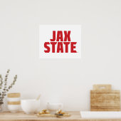 ジャクソンビル州立大学 JAX STATE 太字レッド ポスター (キッチン)