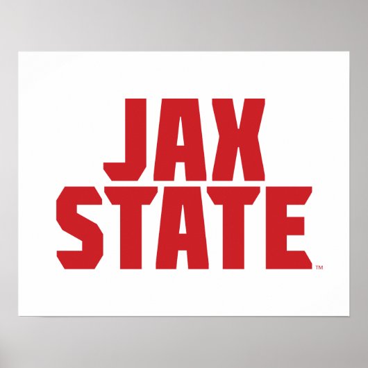 ジャクソンビル州立大学 JAX STATE 太字レッド ポスター (正面)
