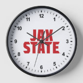 ジャクソンビル州立大学 JAX STATE 太字レッド 壁時計 (正面)