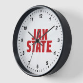 ジャクソンビル州立大学 JAX STATE 太字レッド 壁時計 (傾斜)
