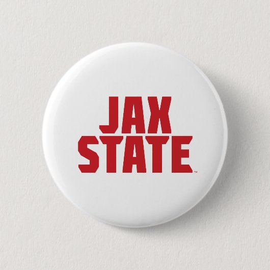 ジャクソンビル州立大学 JAX STATE 太字レッド 缶バッジ (正面)