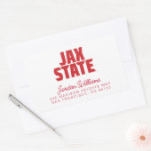 ジャクソンビル州立大学 JAX STATE 太字レッド 長方形シール (封筒)