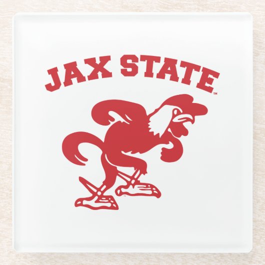 ジャクソンビル州立大学 JAX State Gamecocks ガラスコースター (正面)
