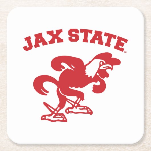 ジャクソンビル州立大学 JAX State Gamecocks スクエアペーパーコースター (正面)