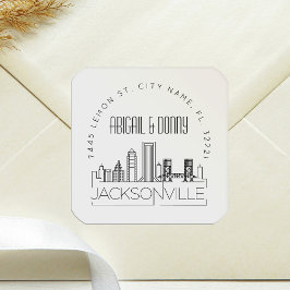 ジャクソンビル結婚ズ |事前にアドレス指定された封筒用シール スクエアシール