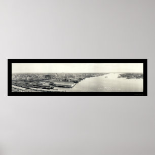 ジャクソンビル航空写真1921 ポスター