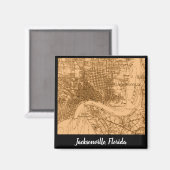 ジャクソンビル・フロリダのヴィンテージの地図 マグネット (正面/裏面)