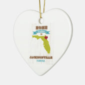 ジャクソンビル、フロリダの地図-どこであります家 セラミックオーナメント (左)
