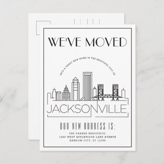 ジャクソンビル モダンデコ | 住所変更 案内ポストカード (正面/裏面)
