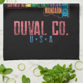 ジャクソンビルDuval County Florida USAの地図 キッチンタオル (折り畳み)