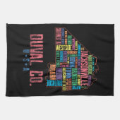 ジャクソンビルDuval County Florida USAの地図 キッチンタオル (横)